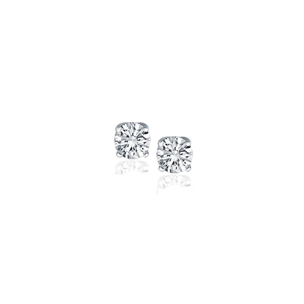 14k White Gold Diamond Four Prong Stud Earrings (1-4 cttw)