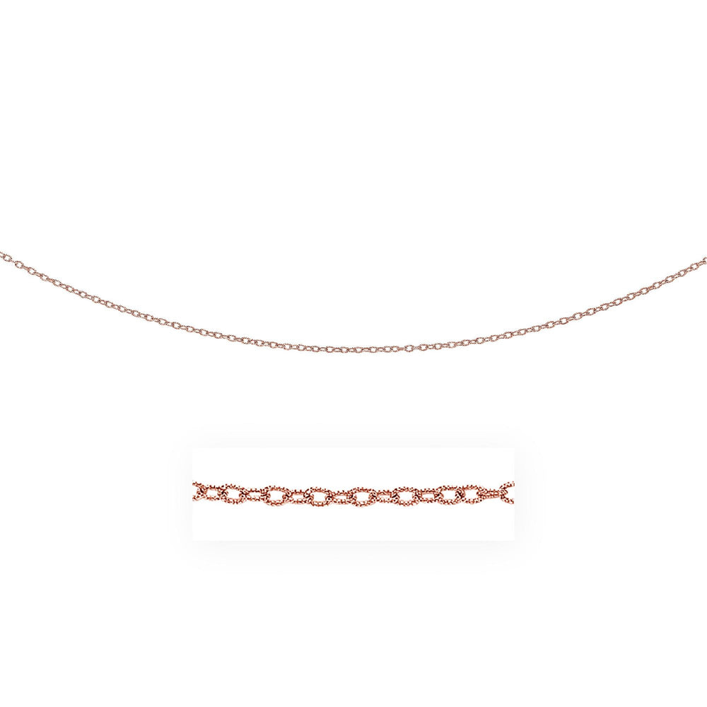2.5mm 14k Rose Gold Pendant Chain with Textured Links
