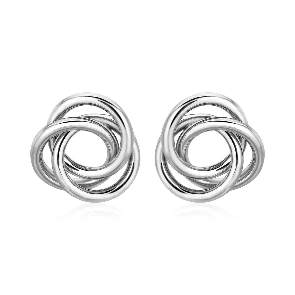 Polished Open Love Knot Earrings in Sterling Silver