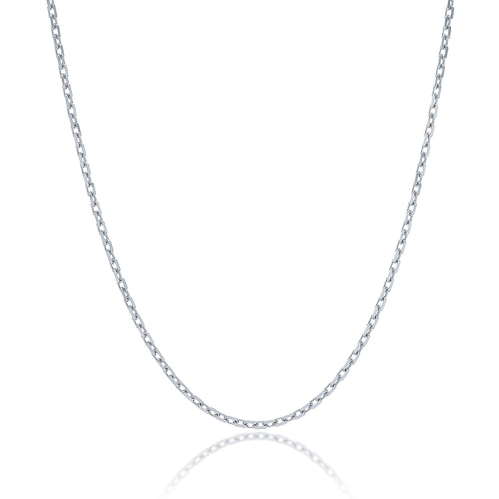 Sterling Silver Rhodium Plated Cable Chain 1.5mm